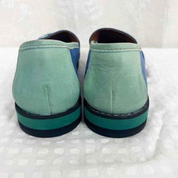 V Italia suede slip-on loafer blue & green - Picture 7 of 10